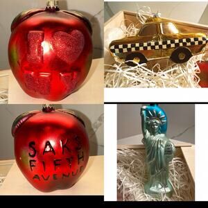 RARE Saks Fifth Avenue New York Hand Blown Glass Ornaments Lauscha Glas Creation